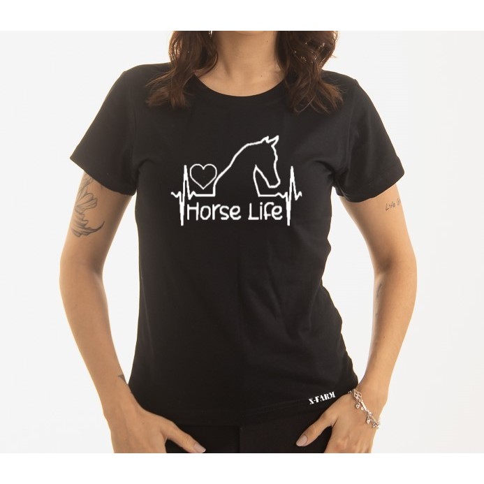 Camiseta T Shirt Feminina 100% Algodão Estampa Horse Life Super Confortavél