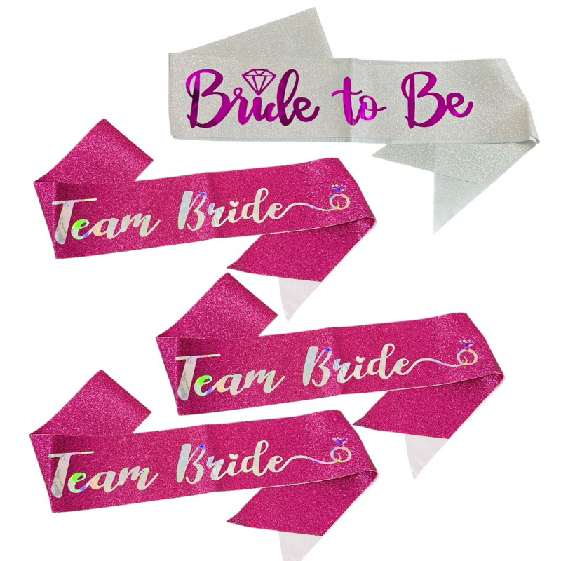 Kit 9 Faixas 1 Bride 8 Team bride Noiva Amigas Despedida Solteira