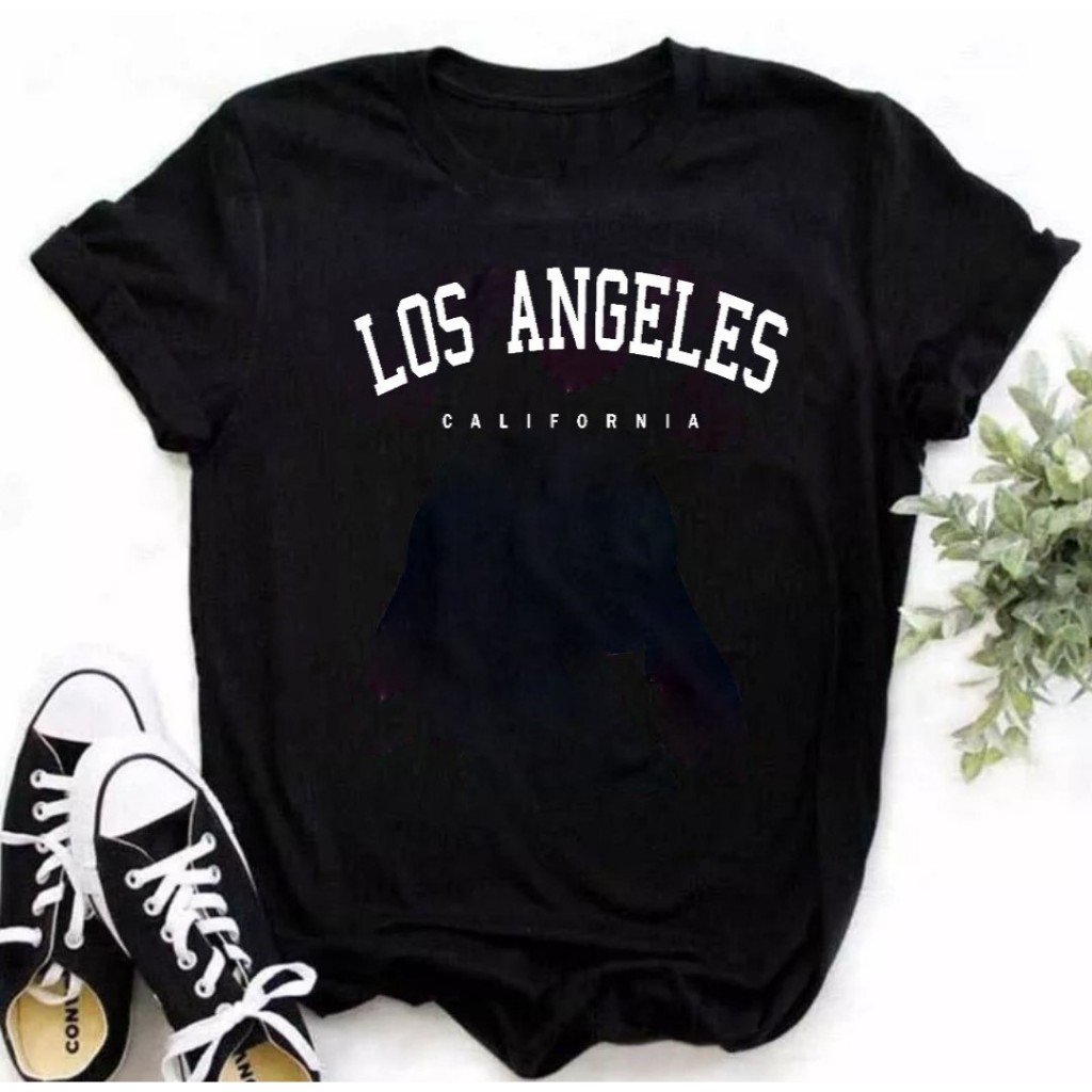 Camiseta T Shirt Feminina 100% Algodão Estampa Los Angeles Super Confortavél