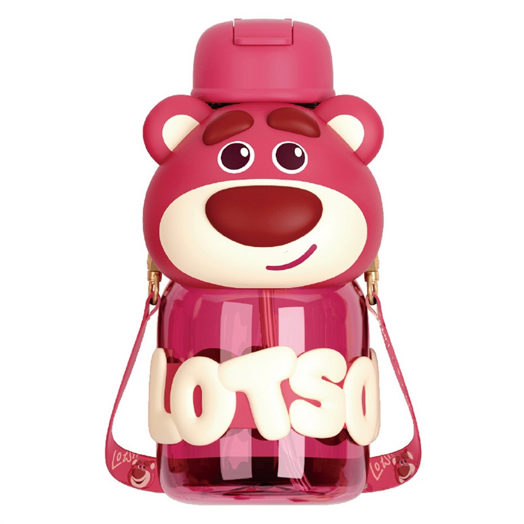 Garrafa de Água Infantil Squeeze Lotso Toy Story 850ml Escola Passeio Resistente Disney
