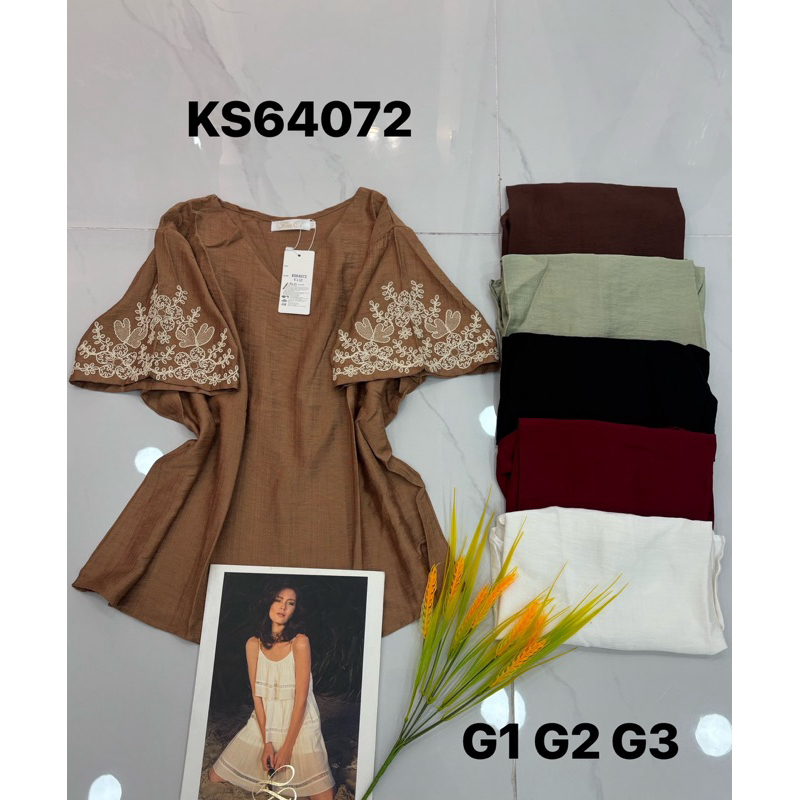 KS64072 BLUSA FEMININA LISA BORDADA PLUS SIZE LANÇAMENTO em Oferta na Shopee