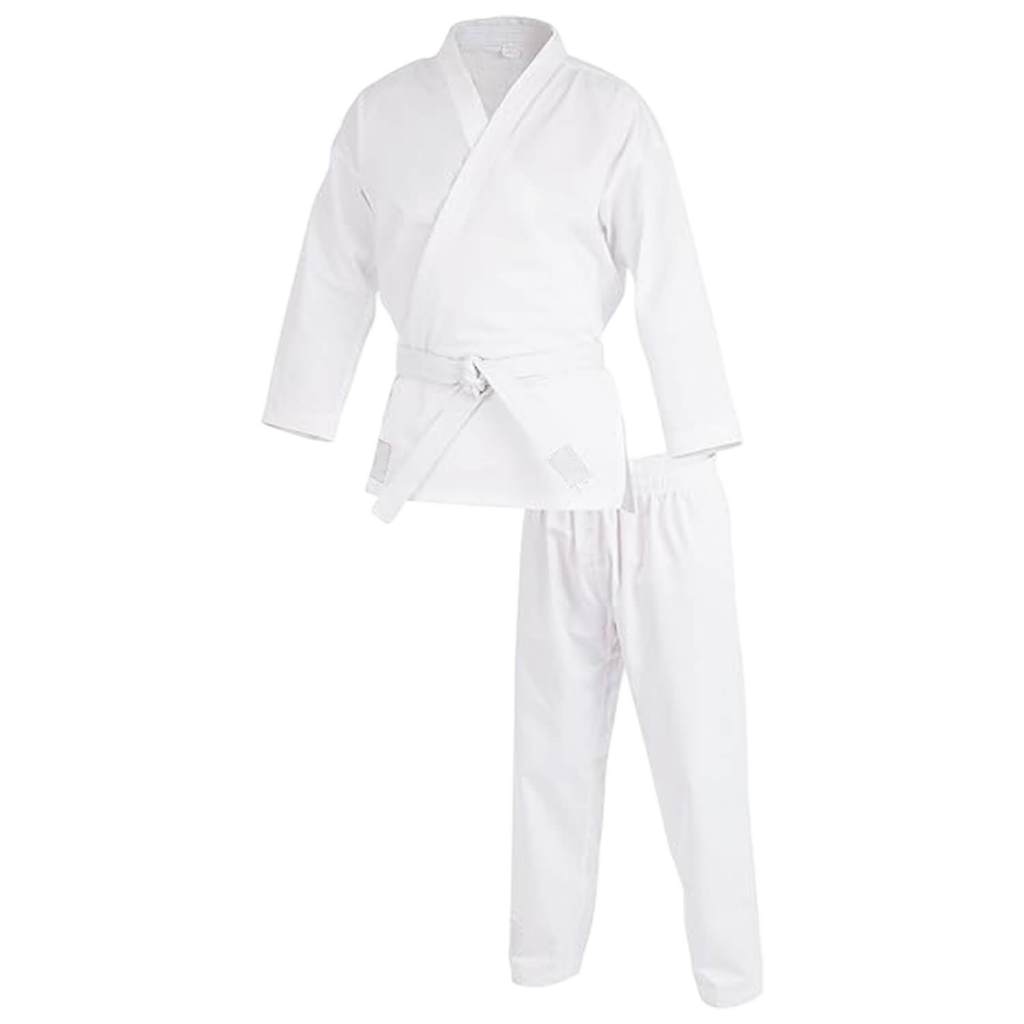 Kimono Branco Karatê Taekwondo Uniforme Ribbed Confortável
