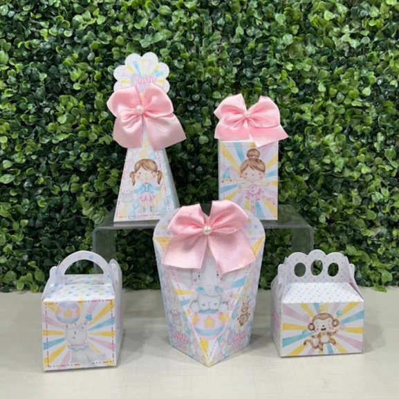 Personalizados Circo Rosa - PEGUE E MONTE - Circo Rosa Aquarela -  Lembrancinhas - kit festa - festa infantil