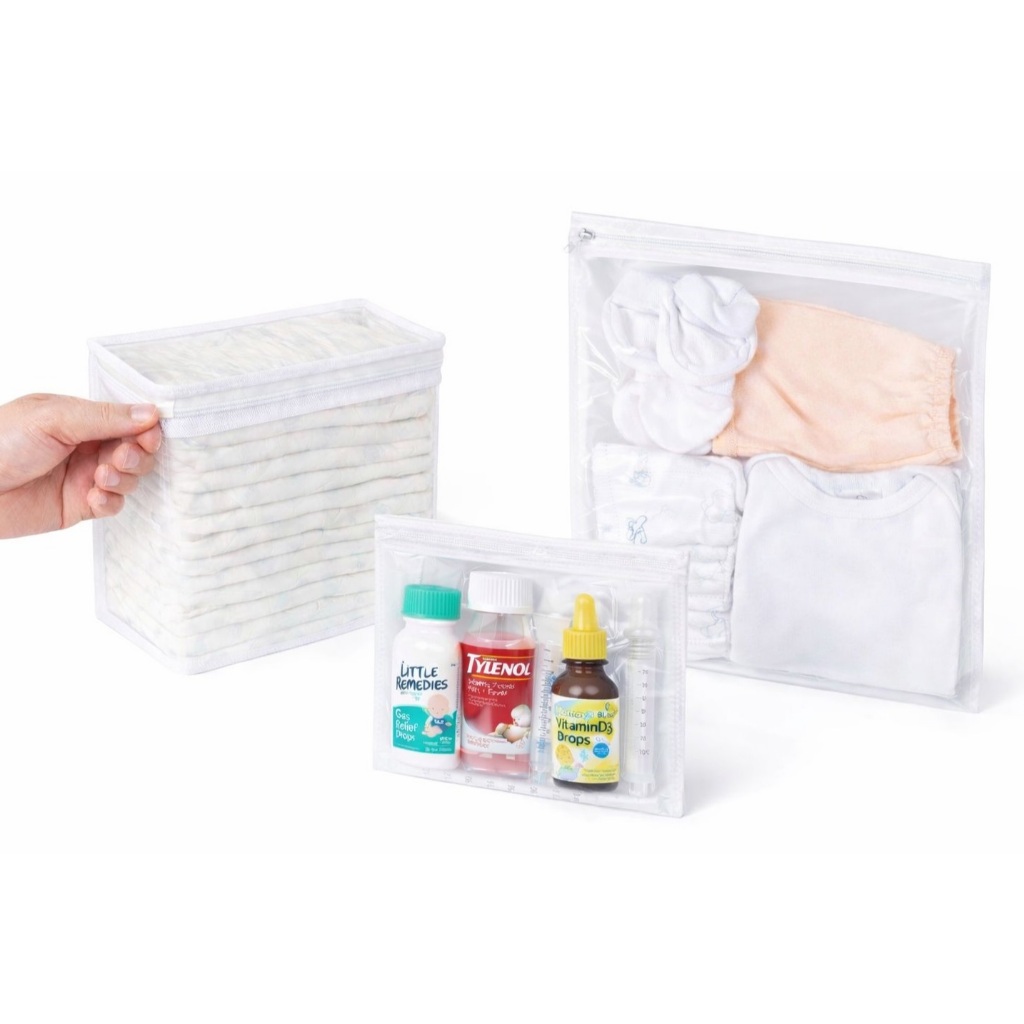Kit 6 Nécessaire Transparente Organizador Bolsa Mala Saída Maternidade em Oferta na Shopee