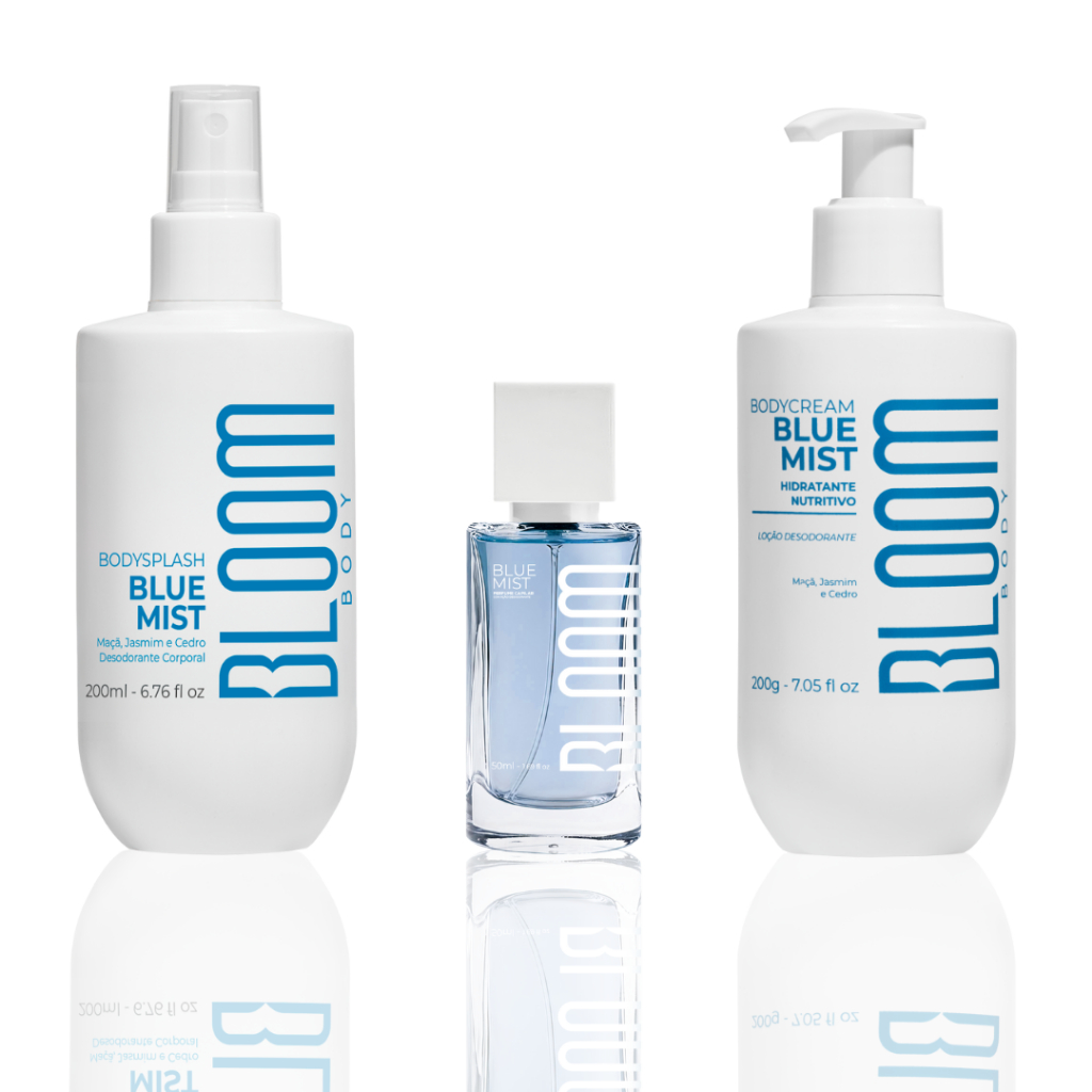 Kit Body Splash, Body Cream e Perfume Capilar Blue Mist em Oferta na Shopee