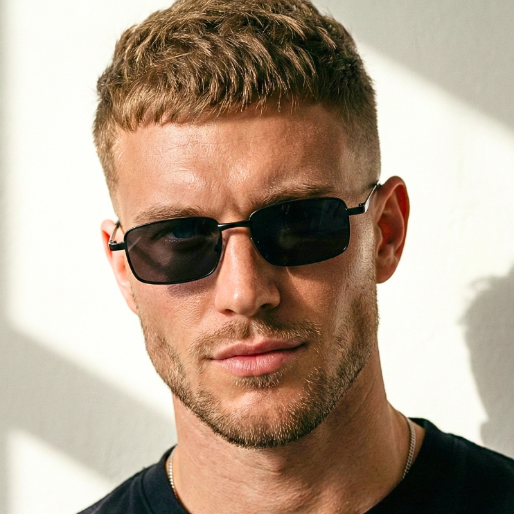 Óculos de Sol Retangular Premium Tendencia Fino Classico Vintage Retro uv400 Masculino Feminino em Oferta na Shopee