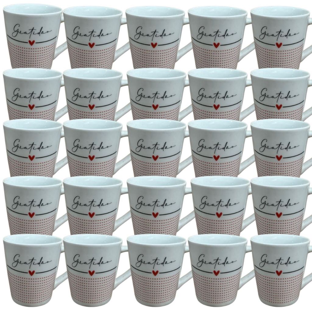 Jogo Caneca Porcelana Gratidao Xícara Café Chá Personalizada em Oferta na Shopee