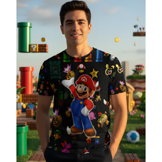 Camisa Adulta ou Infantil Mário em Oferta na Shopee