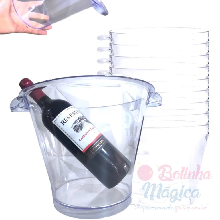 1 Balde de Gelo Acrilico Cristal Transparente 4,5L Balde P/ Bebidas Bar Kit Festa Casamento Eventos em Oferta na Shopee