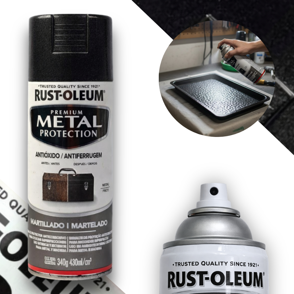 Spray Antiferrugem Preto Martelado Metal Protection Rust Oleum em Oferta na Shopee