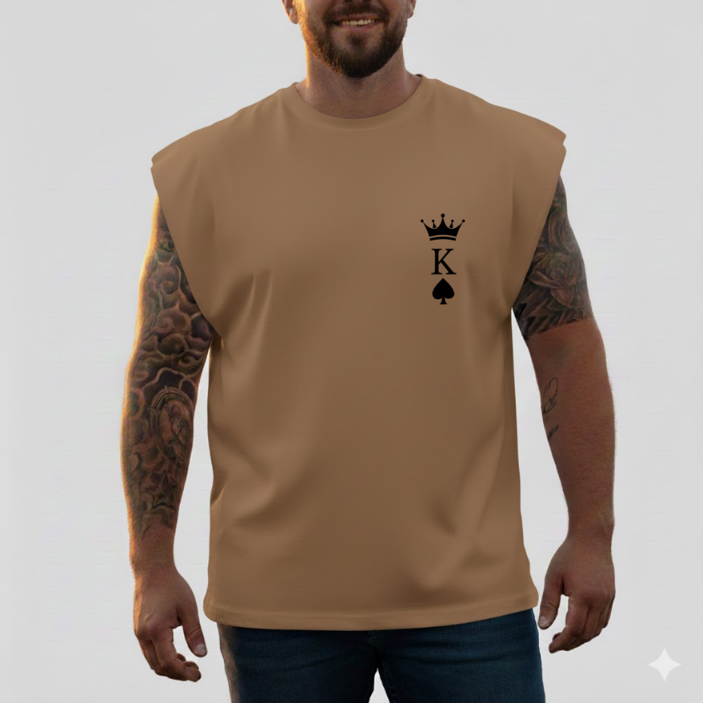 Regata Coroa K Masculina Plus Size Estampada em Oferta na Shopee