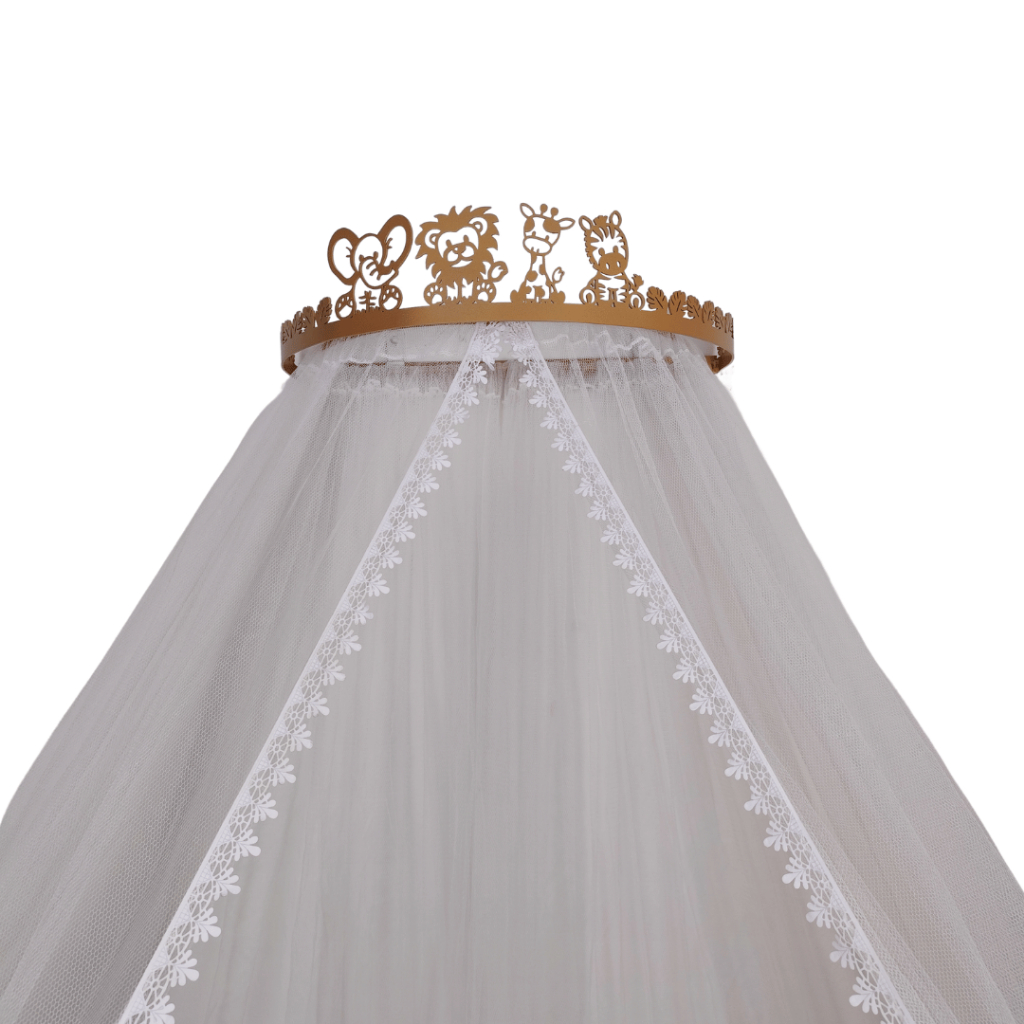 Dossel safari com mosquiteiro tule para berço