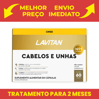 Lavitan Cabelos e Unhas Cimed 60 Cápsulas Vitamina em Oferta na Shopee