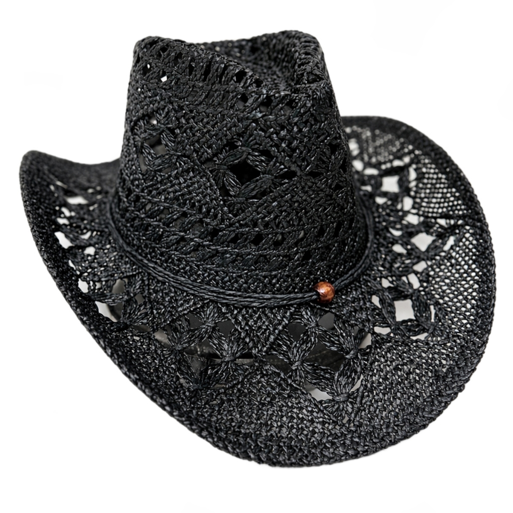 Chapéu Country Preto Sertanejo Rodeio Shows Peão Estiloso Cowboy Unissex