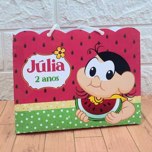 Sacolinha Personalizada - MAGALI - (Bolsinha Nuvem) aniversário, Saquinho surpresa, Lembrancinha, Festa Infantil.