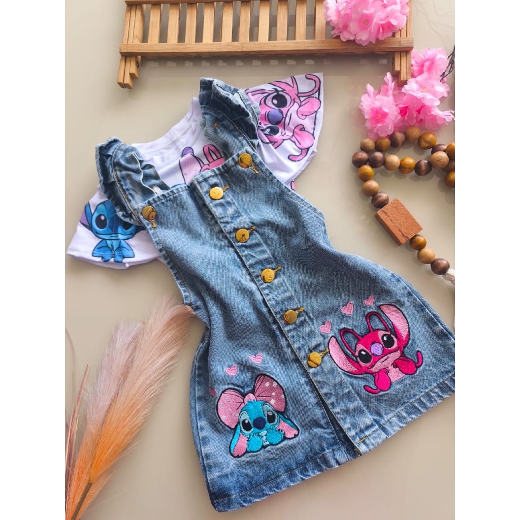 jardineira jeans infantil/Roupa de menina/conjunto jeans/conjunto de festa/Roupa de luxo/Roupa de blogueira