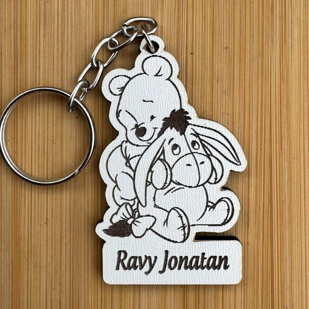 Kit Chaveiros Ursinho Pooh MDF Personalizado Aniversário Chá de Bebê Personalizado MDF