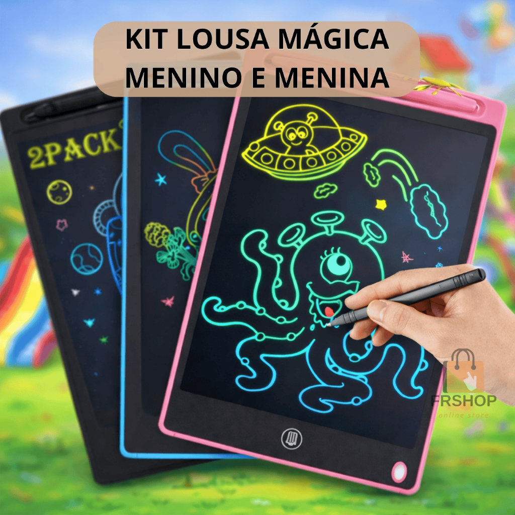 Kit 2 Tablet Magico Grande Lousa Magica Infantil Lousa Para Desenho em Oferta na Shopee