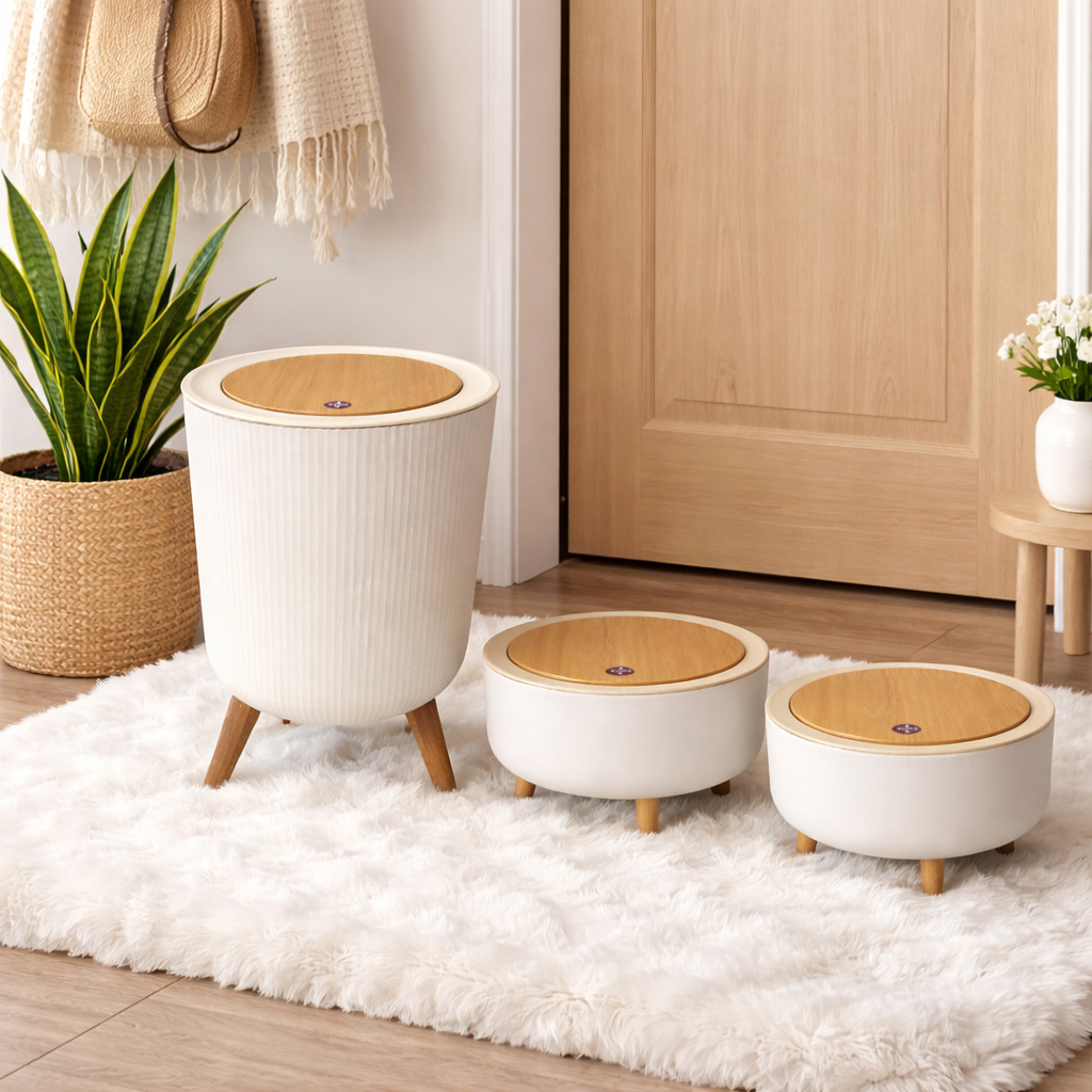 Lixeira Tampa Click Dispenser Integrado De Sacos De Lixo Banheiro Lavabo Cozinha Escritório em Oferta na Shopee