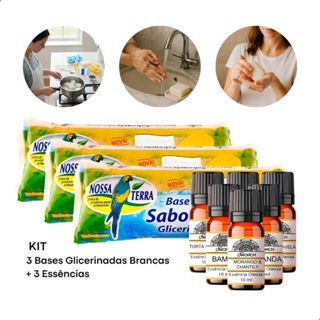 Base Glicerinada 3Kg Para Sabonetes Artesanais E 30ml de Essência Premium em Oferta na Shopee
