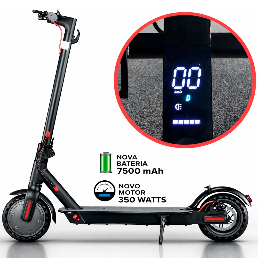 Patinete Elétrico 150Kg Profissional para Scooter 350W Adultos em Ação  25km/h Autonomia de 30Km em Oferta na Shopee