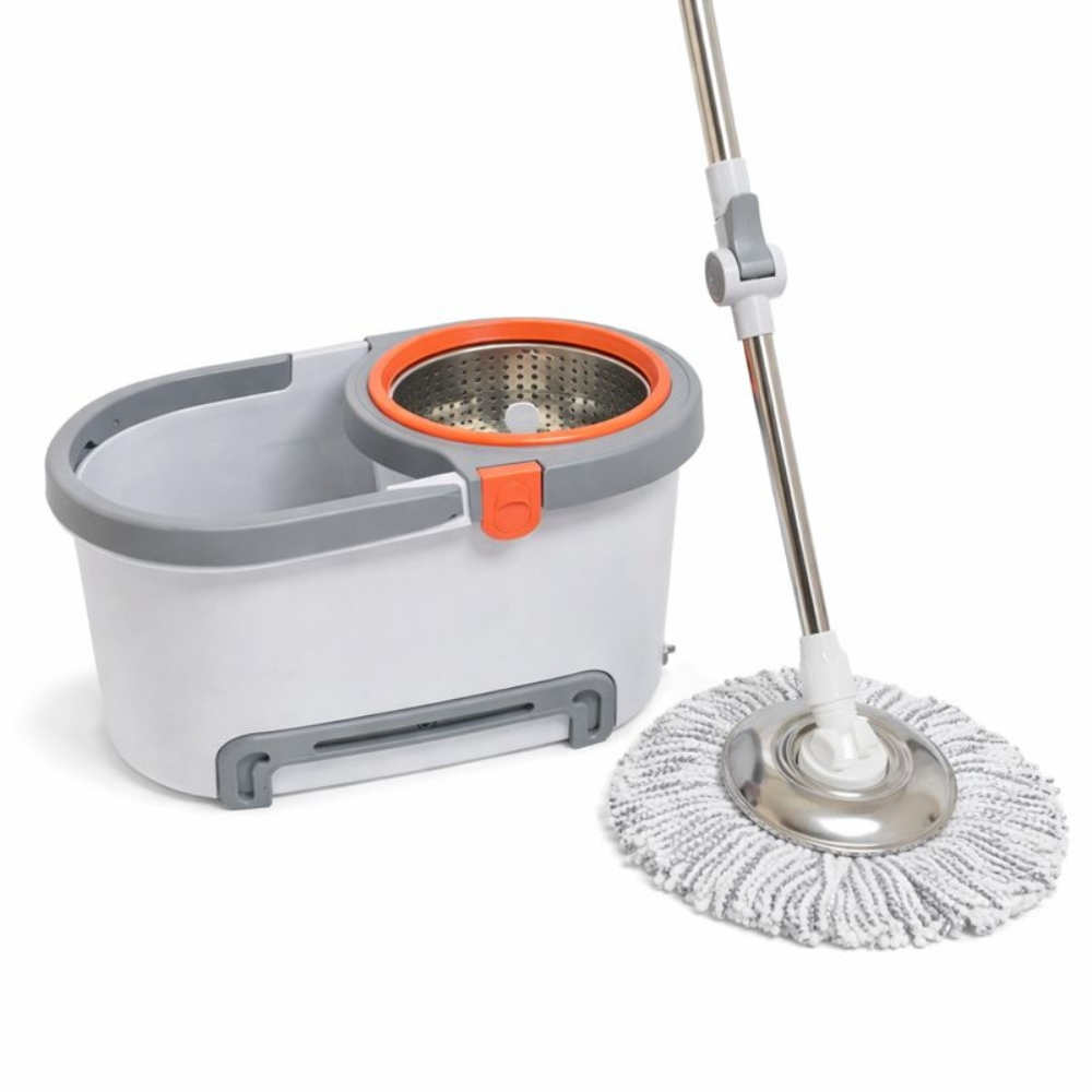 Mop Giratório Deend Com Balde Centrífuga Inox + 2 Refis em Oferta na Shopee