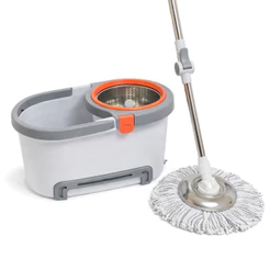 Mop Giratório Deend Com Balde Centrífuga Inox + 2 Refis