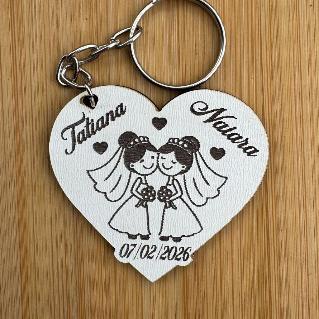 Kit Chaveiros Casamento Duas Noivas MDF Personalizado Lembrancinha Personalizado MDF