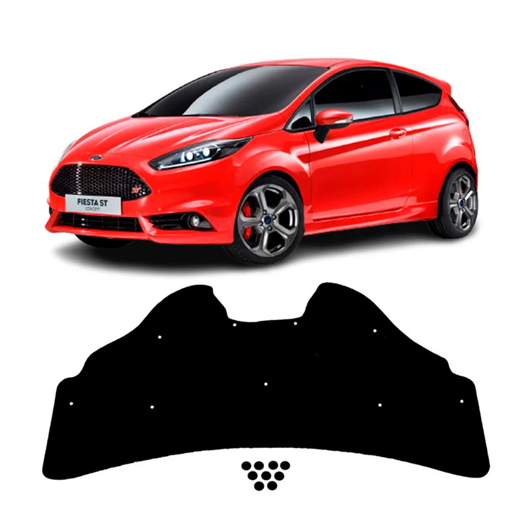 Forro Manta Capô Ford Fiesta 2014 a 2017 - Autoadesivo com Presilhas Trainmec Antichama e Ruído