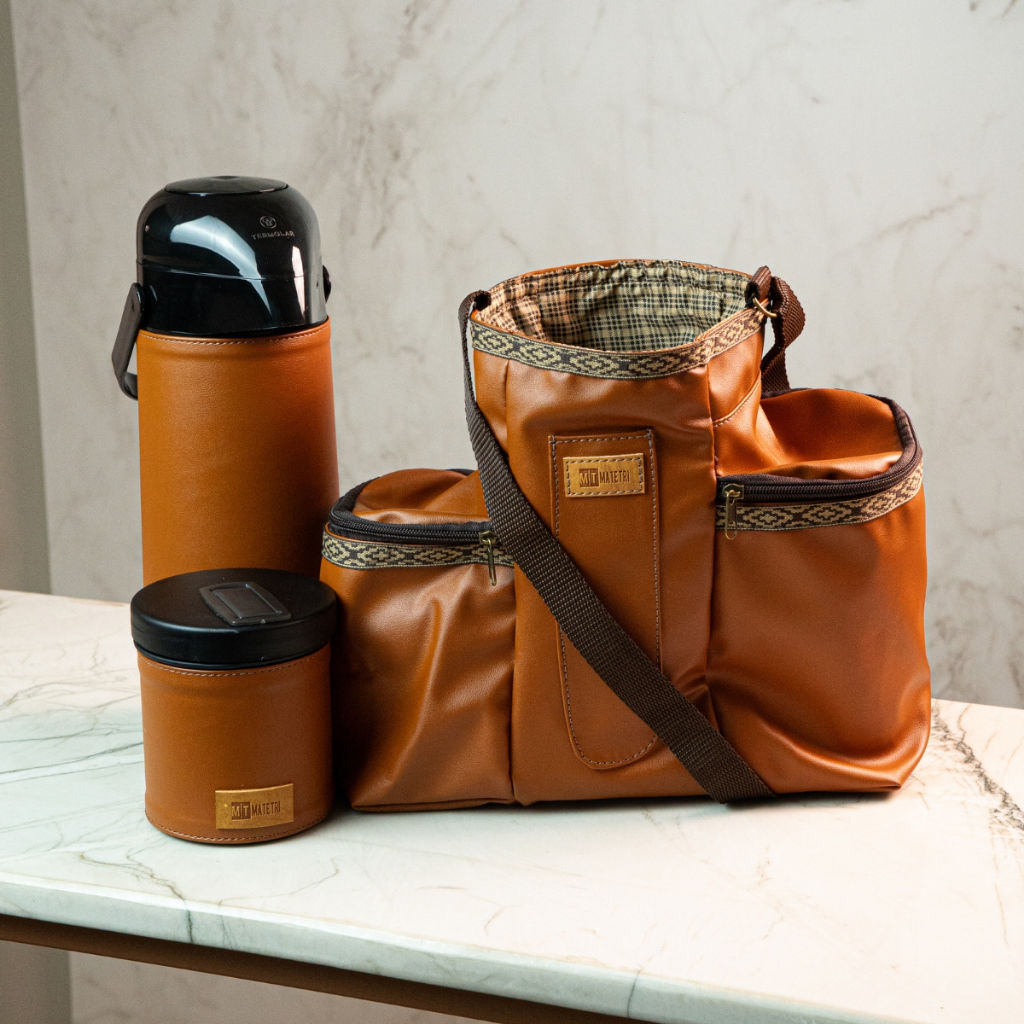 Kit para Chimarrão Três Peças Argentina Matetri | Acompanha Mateira, Térmica 1L e Porta-Erva