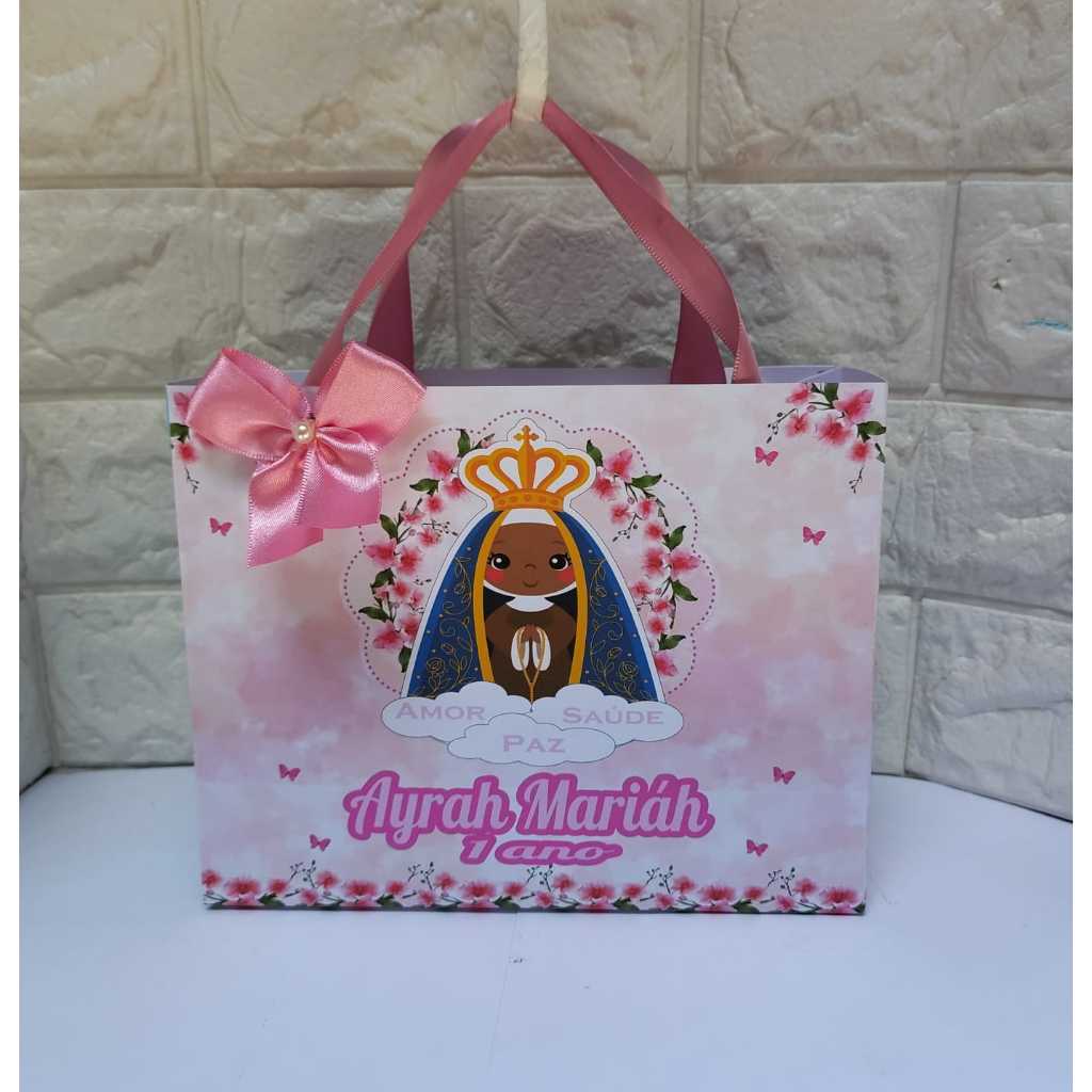 Sacolinha Personalizada da Nossa Senhora Aparecida Batizado lembrancinhas personalizadas para festa caixinhas