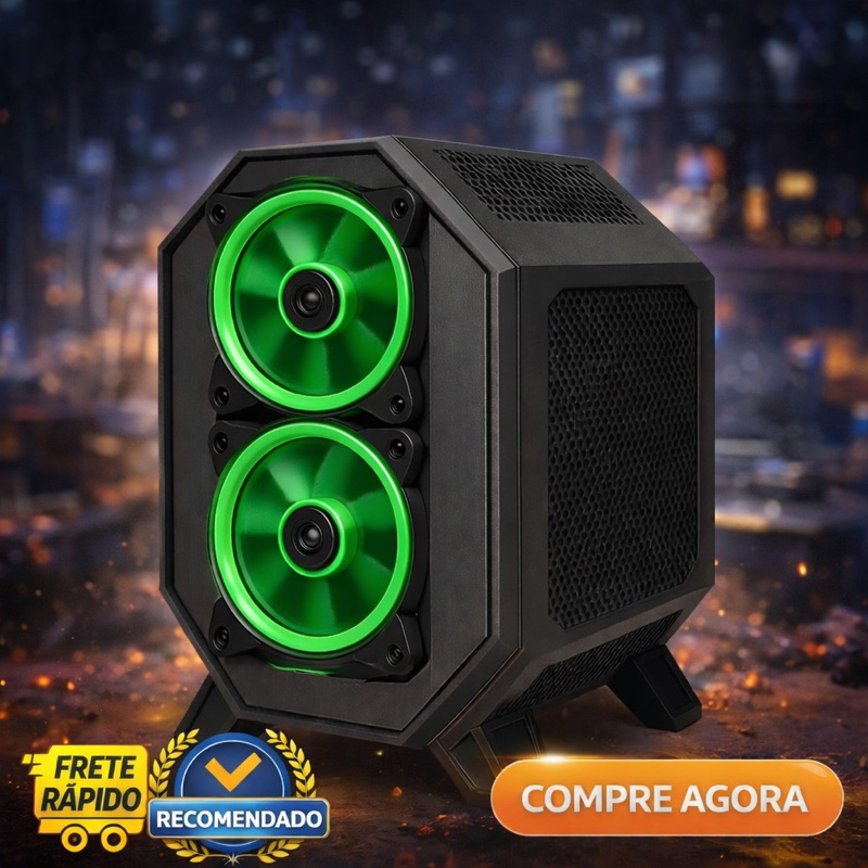Cooler Gamer 120mm LED Verde Super Silencioso Alta Performance PC Desktop