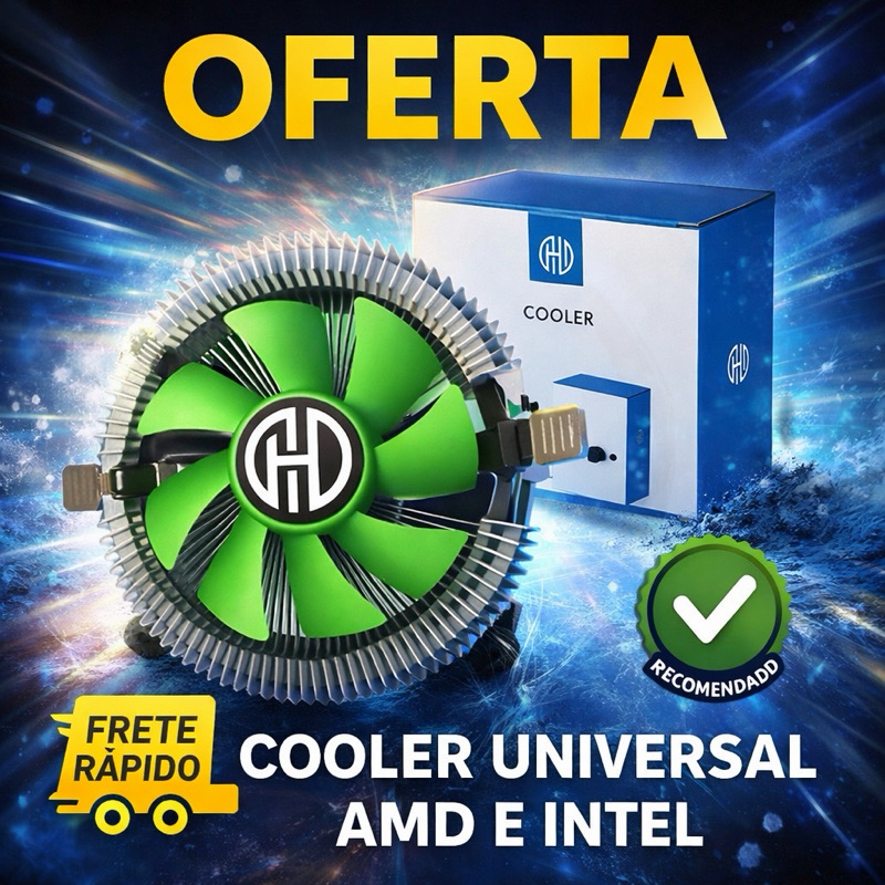 Cooler para Processador 125mm 65W – Ultra Silencioso com Rolamento Hidráulico 12V – Alta Performance