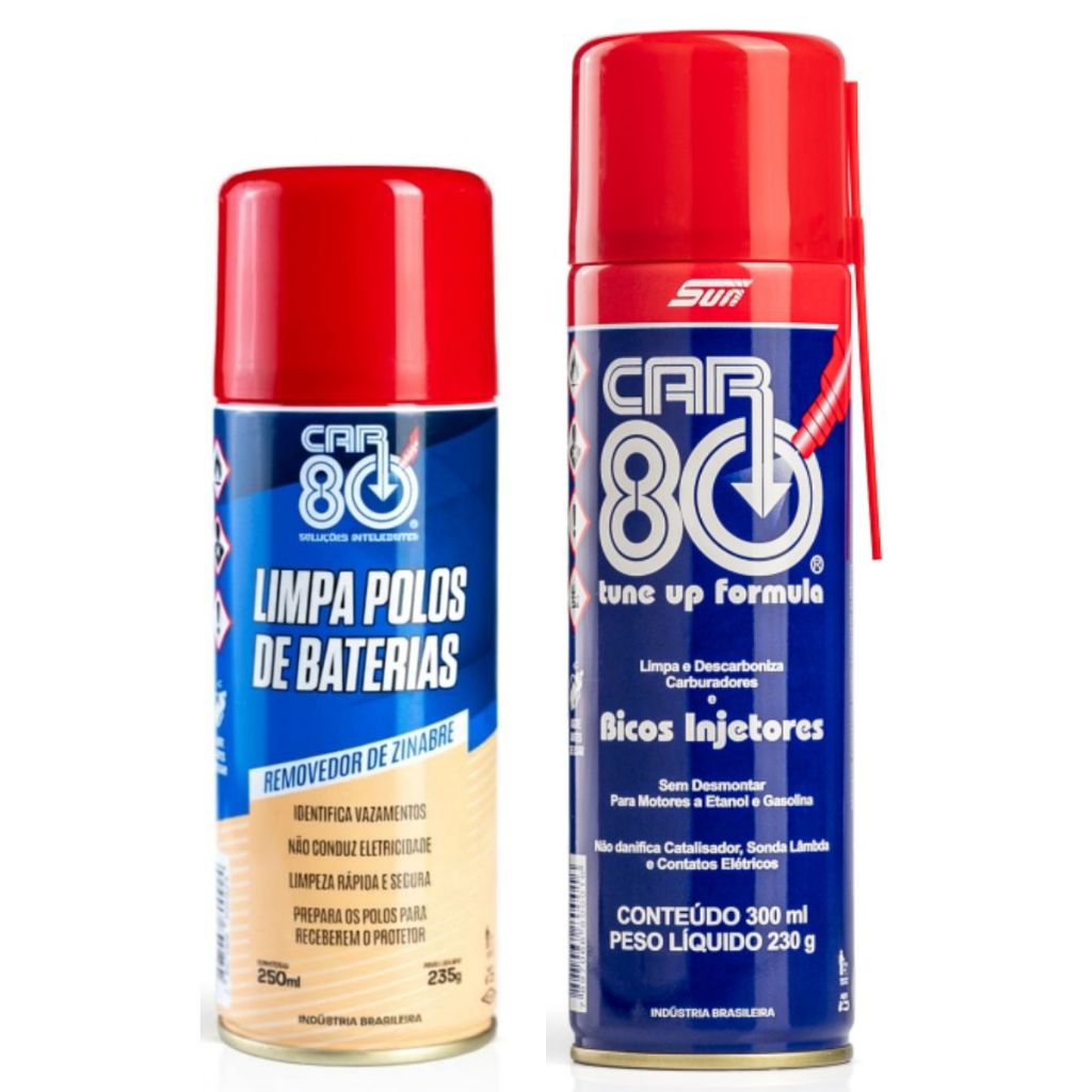Kit Spray Descarbonizante E Limpa Polo De Bateria Car80