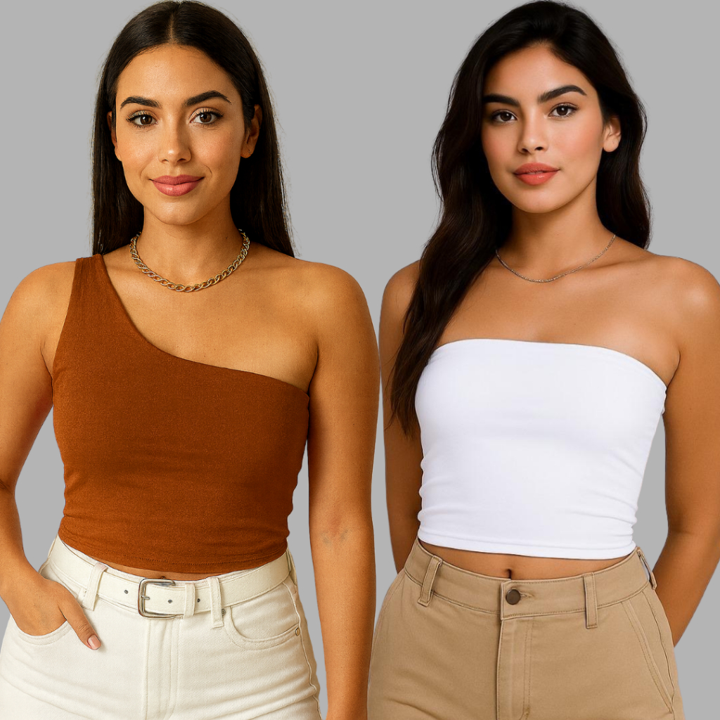 KIT 2 MULA MANCA E TOMARA QUE CAIA FORRADO SUPLEX BLUSA CROPED MODA BLOGUEIRA em Oferta na Shopee
