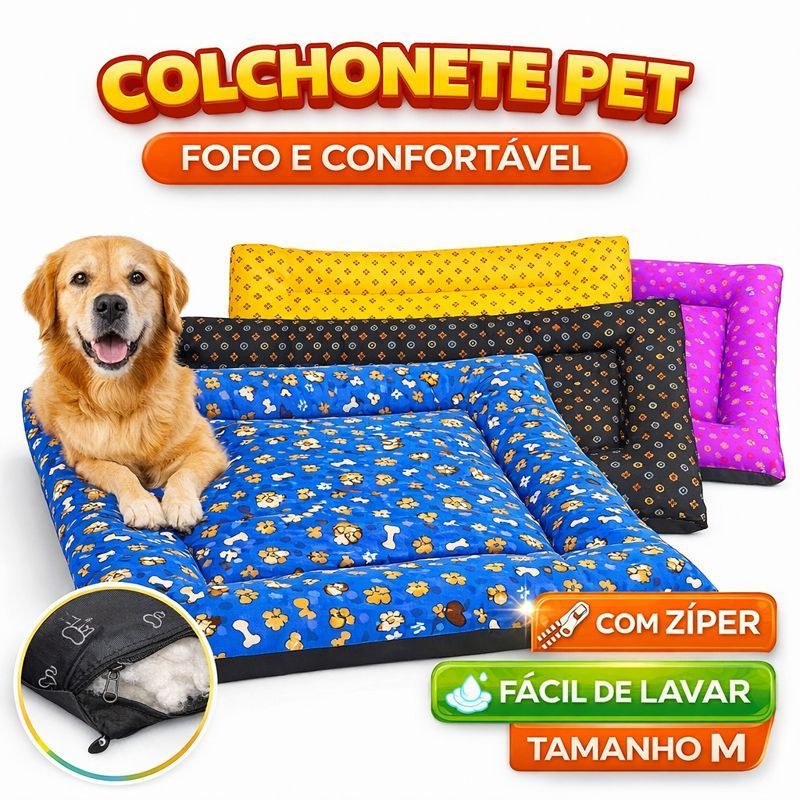 Cama Colchonete para pet Cachorro Gato Média 76 x 65 cm