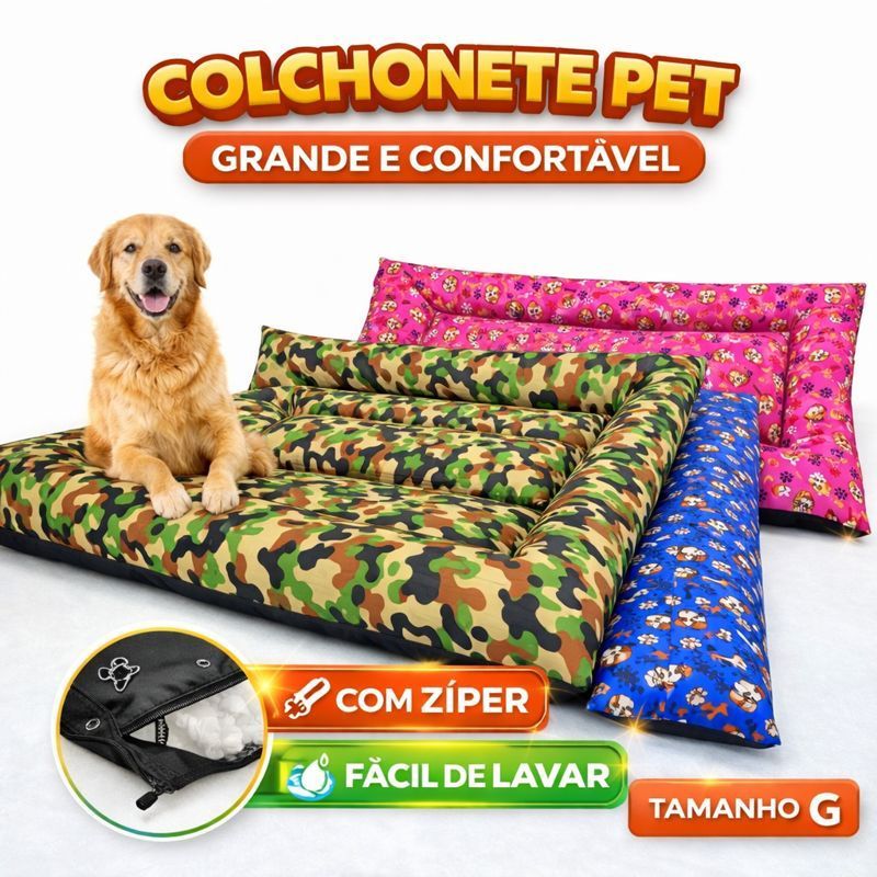 Cama Colchonete para pet Cachorro Gato Grande 93 x 70 cm em Oferta na Shopee