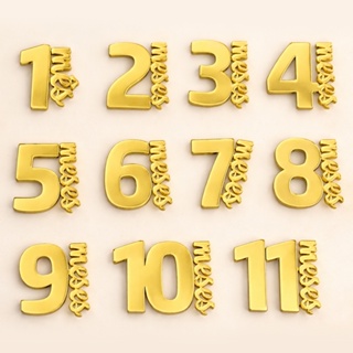 Kit 11 Números Mêsversário em Acrílico Espelhado (1 a 11) Dourado Rose Gold Prata 4cm em Oferta na Shopee