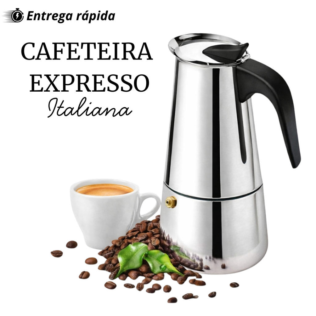 Imagem Cafeteira Italiana em Inox Café Expresso 600ml 12 Xícaras Moka