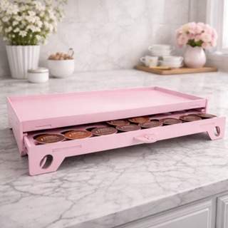 Porta Capsulas Dolce Gusto 40 Cápsulas Bandeja 50x30 Preto e Rosa Mdf em Oferta na Shopee