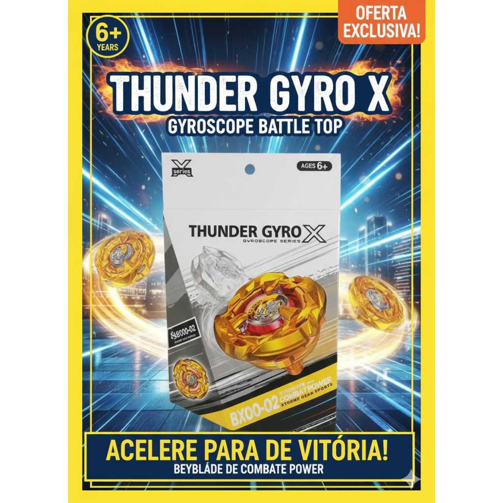 Pião Gyroscope Series BX00-02 Thunder Gyro X Super Potência