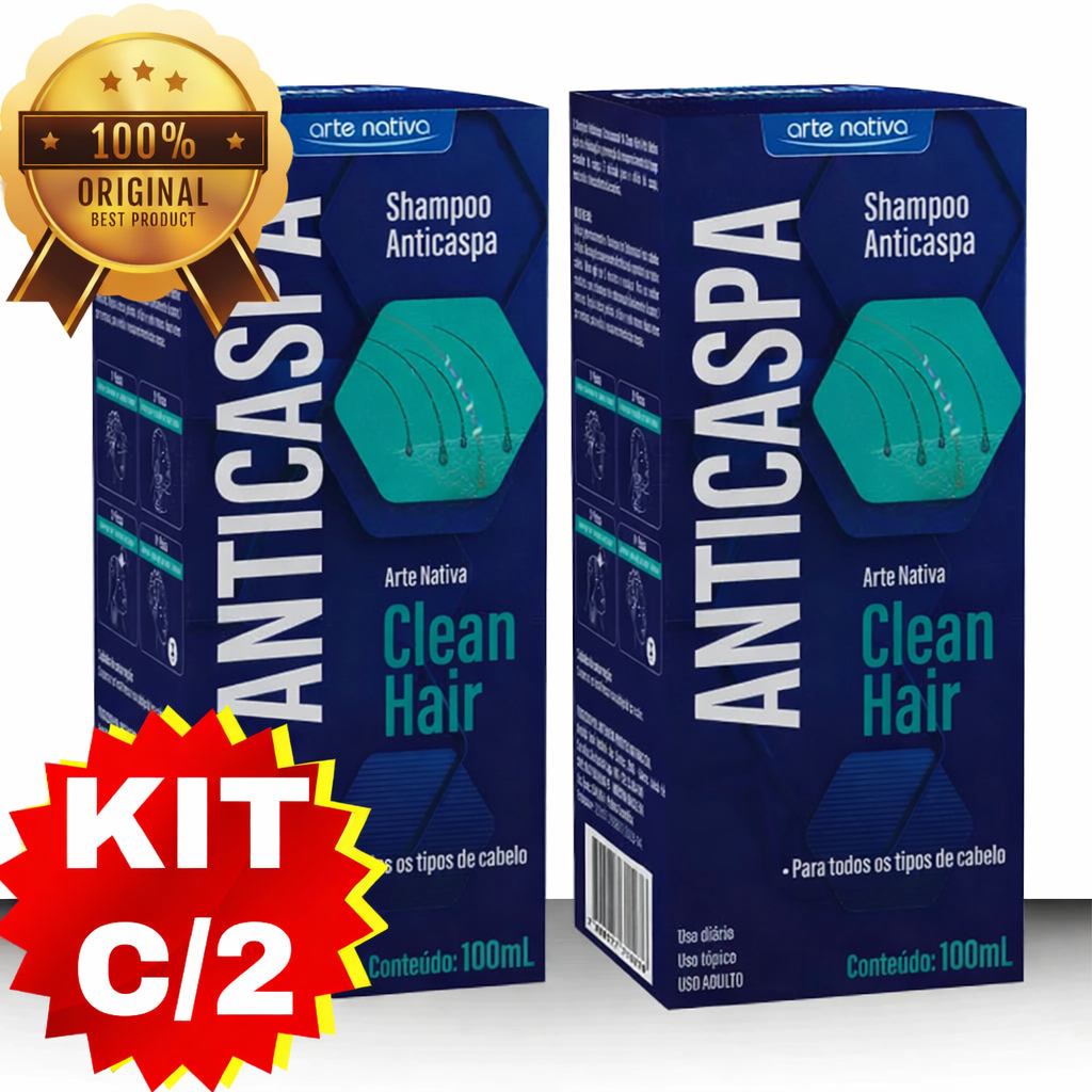 Kit 2x Shampoo Anticaspa Arte Nativa Clean Hair 100ml