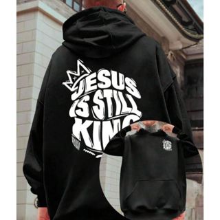 POLAR BEAR Moletom Canguru Com Capuz Estampado Jesus Is Still basico Casual em Oferta na Shopee