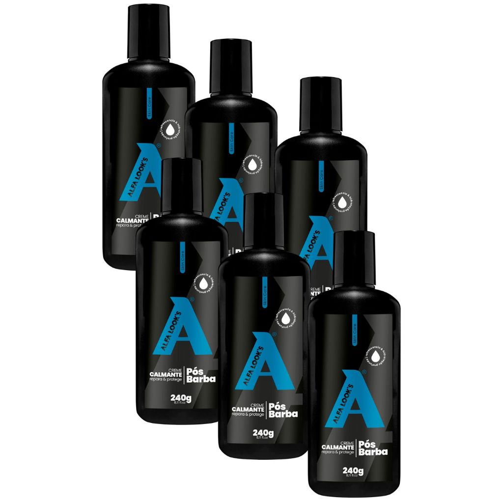PÓS BARBA CREME CALMANTE 240G -  Kit 6 unidades -  ALFA LOOKS