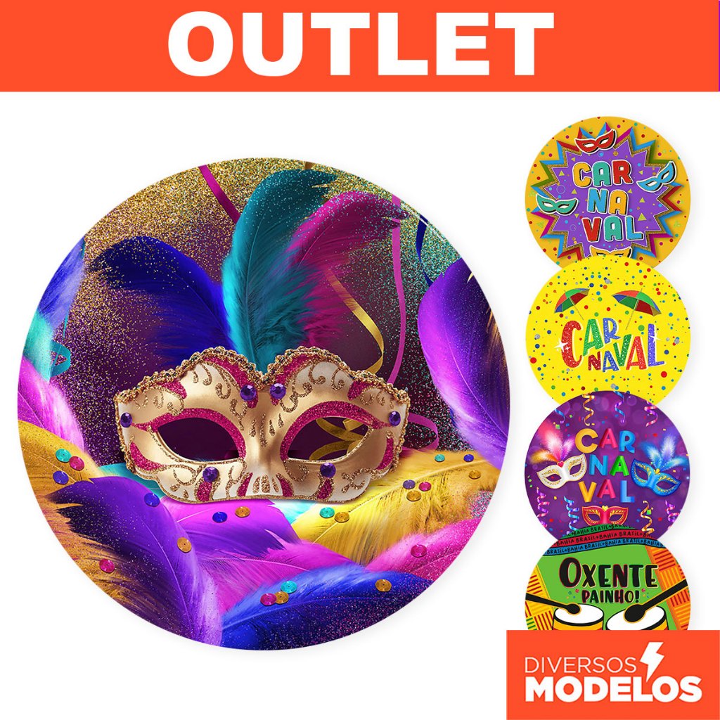 Painel Redondo Carnaval em tecido 1,50m com Elástico para Festas - OUTLET em Oferta na Shopee