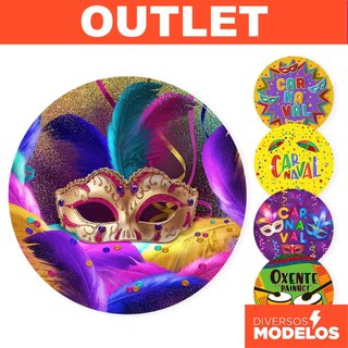 Painel Redondo Carnaval em tecido 1,50m com Elástico para Festas - OUTLET