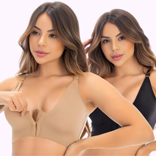 Sutiã de Silicone Pós Operatório Cirúrgico Sustentação Premium Sem Bojo Reforçado Mamoplastia Fecho em Oferta na Shopee