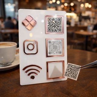 PLACA para PIX em ACRÍLICO - 3 QRCODES - Pix, Instagram e WIFI - OFERTA! em Oferta na Shopee