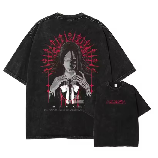 Camisa Yachiro Unohana Anime Unissex Estética Sombria Estilo Bleach | Algodão