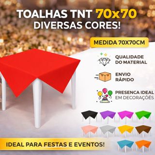 Toalha De Mesa Cobre Mancha 05 /10 Unidades TNT 70x70cm Decoração Festa Buffet Casamento Convidados em Oferta na Shopee